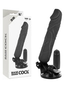 BASECOCK - REALISTISCHER VIBRATOR MIT FERNBEDIENUNG NATÜRLICHER 20 CM -O- 4 CM - NEGRO