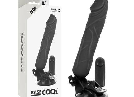 BASECOCK - REALISTISCHER VIBRATOR MIT FERNBEDIENUNG NATÜRLICHER 20 CM -O- 4 CM - NEGRO