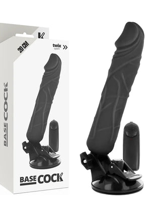 BASECOCK - REALISTISCHER VIBRATOR MIT FERNBEDIENUNG NATÜRLICHER 20 CM -O- 4 CM - NEGRO