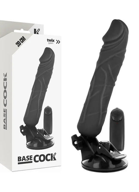 BASECOCK - REALISTISCHER VIBRATOR MIT FERNBEDIENUNG NATÜRLICHER 20 CM -O- 4 CM - NEGRO
