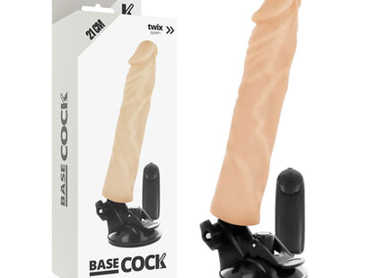 BASECOCK - REALISTISCHER VIBRATOR MIT FERNBEDIENUNG NATÜRLICHER 21 CM -O- 4 CM - NATURAL