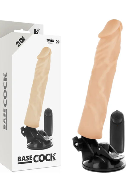 BASECOCK - REALISTISCHER VIBRATOR MIT FERNBEDIENUNG NATÜRLICHER 21 CM -O- 4 CM - NATURAL