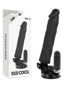 BASECOCK - REALISTISCHER VIBRATOR MIT FERNBEDIENUNG NATÜRLICHER 21 CM -O- 4 CM - NEGRO