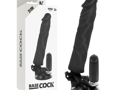 BASECOCK - REALISTISCHER VIBRATOR MIT FERNBEDIENUNG NATÜRLICHER 21 CM -O- 4 CM - NEGRO