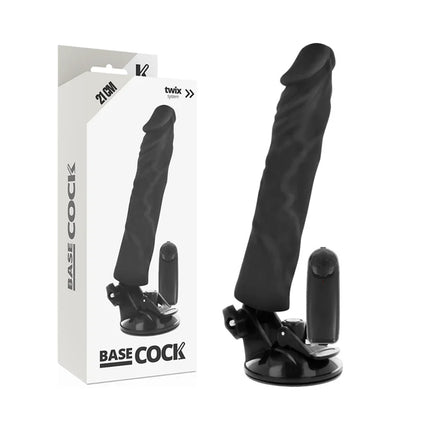 BASECOCK - REALISTISCHER VIBRATOR MIT FERNBEDIENUNG NATÜRLICHER 21 CM -O- 4 CM - NEGRO