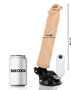 BASECOCK - REALISTISCHER VIBRATOR MIT FERNBEDIENUNG NATURWEISS 21 CM -O- 4 CM - NATURAL