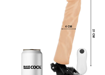 BASECOCK - REALISTISCHER VIBRATOR MIT FERNBEDIENUNG NATURWEISS 21 CM -O- 4 CM - NATURAL