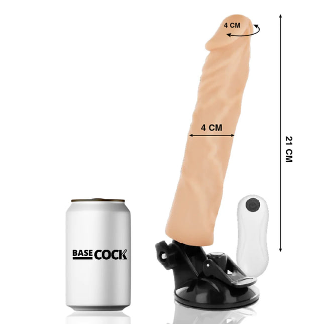 BASECOCK - REALISTISCHER VIBRATOR MIT FERNBEDIENUNG NATURWEISS 21 CM -O- 4 CM - NATURAL