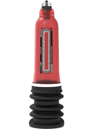 Bathmate hydro 7 hercules rot emax männliche pumpe mit schwarzer basis und transparentem messstab