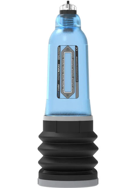 Bathmate hydromax 5 blau wasserdruckpumpe in blau und schwarz mit transparentem behälter und messskala