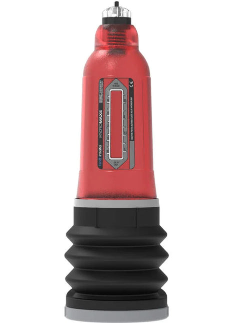 Bathmate hydromax 5 x20 rot rotes und schwarzes wasserdruckjetgerät mit transparentem körper und silbernen akzenten