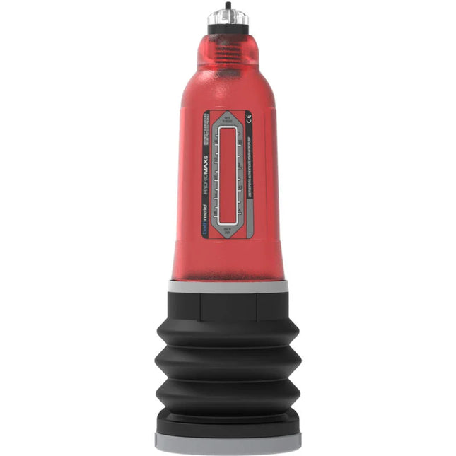 Bathmate hydromax 5 x20 rot rotes und schwarzes wasserdruckjetgerät mit transparentem körper und silbernen akzenten