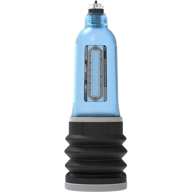 Blauer transparenter plastikwasserpumpe we-vibe mate x3 mit schwarzen und grauen akzenten bathmate hydromax 7 wide boy x30 blau