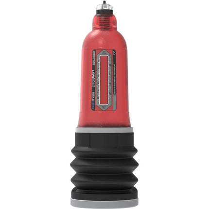 Roter und schwarzer wasserhochdruckpumpe bathmate hydromax 7 wide boy x30 rot mit transparentem manometer und schriftzug we-vibe max7