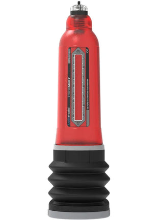 Bathmate hydromax 7 x30 rot vakuumpumpe in rot und schwarz mit transparentem messskala und geriffelter basis
