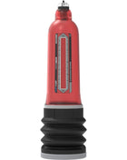 Roter und schwarzer hydraulische penis-pumpe hydromaxx mit transparentem manometer von masturbation brand