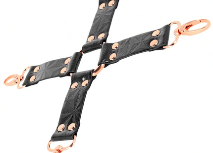 BEGME – Black Edition Hogtie-Verbinder aus veganem Leder & Neopren - Bondage-Set