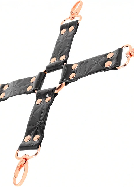 BEGME – Black Edition Hogtie-Verbinder aus veganem Leder & Neopren - Bondage-Set