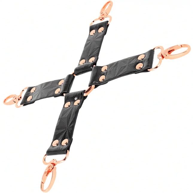 BEGME – Black Edition Hogtie-Verbinder aus veganem Leder & Neopren - Bondage-Set