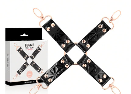 BEGME – Black Edition Hogtie-Verbinder aus veganem Leder & Neopren - Bondage-Set