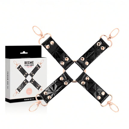 BEGME – Black Edition Hogtie-Verbinder aus veganem Leder & Neopren - Bondage-Set
