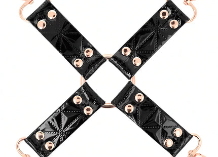 BEGME – Black Edition Hogtie-Verbinder aus veganem Leder & Neopren - Bondage-Set