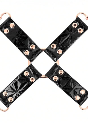BEGME – Black Edition Hogtie-Verbinder aus veganem Leder & Neopren - Bondage-Set
