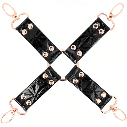 BEGME – Black Edition Hogtie-Verbinder aus veganem Leder & Neopren - Bondage-Set