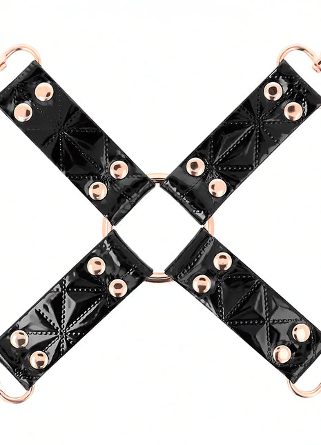 BEGME – Black Edition Hogtie-Verbinder aus veganem Leder & Neopren - Bondage-Set