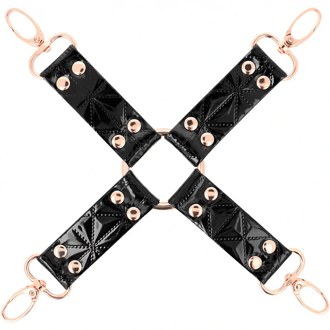 BEGME – Black Edition Hogtie-Verbinder aus veganem Leder & Neopren - Bondage-Set