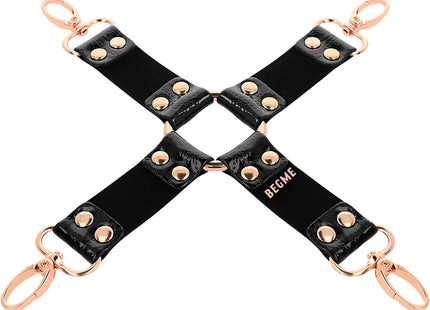 BEGME – Black Edition Hogtie-Verbinder aus veganem Leder & Neopren - Bondage-Set