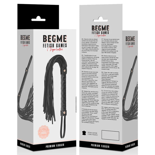 BEGME - BLACK EDITION VEGANER LEDER FLOGGER - Peitschen