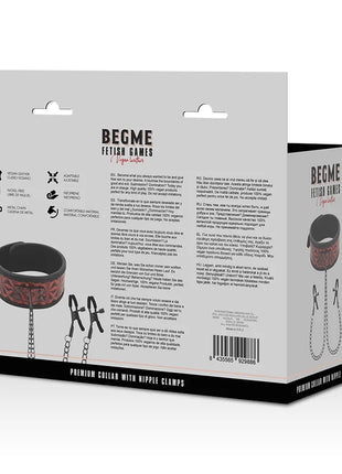 BEGME - RED EDITION HALSBAND MIT NIPPELKLEMMEN MIT NEOPRENFUTTER - Nippelklemmen