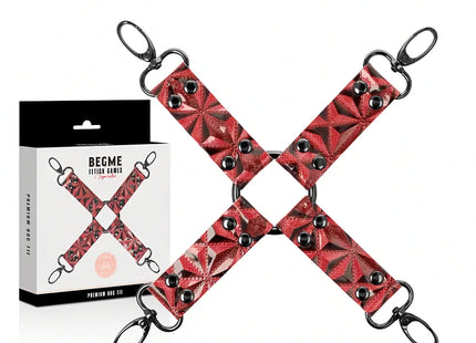 BEGME – Red Edition Hogtie-Verbinder aus veganem Leder & Neopren - Bondage-Set