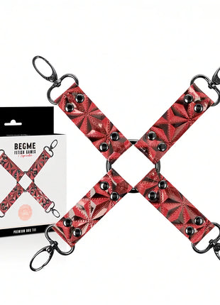 BEGME – Red Edition Hogtie-Verbinder aus veganem Leder & Neopren - Bondage-Set