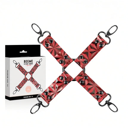 BEGME – Red Edition Hogtie-Verbinder aus veganem Leder & Neopren - Bondage-Set