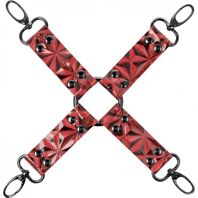 BEGME – Red Edition Hogtie-Verbinder aus veganem Leder & Neopren - Bondage-Set