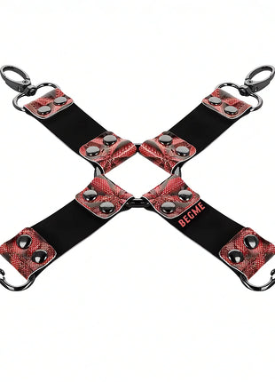 BEGME – Red Edition Hogtie-Verbinder aus veganem Leder & Neopren - Bondage-Set