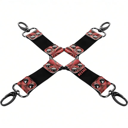 BEGME – Red Edition Hogtie-Verbinder aus veganem Leder & Neopren - Bondage-Set
