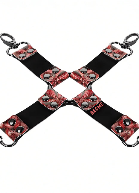 BEGME – Red Edition Hogtie-Verbinder aus veganem Leder & Neopren - Bondage-Set