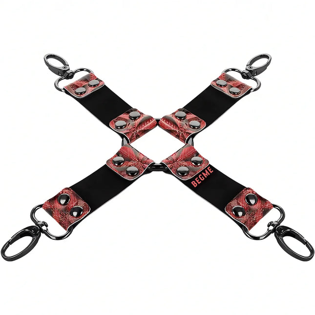 BEGME – Red Edition Hogtie-Verbinder aus veganem Leder & Neopren - Bondage-Set