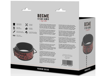 BEGME - RED EDITION PREMIUM VEGANES LEDERHALSBAND MIT NEOPRENFUTTER - Halskette