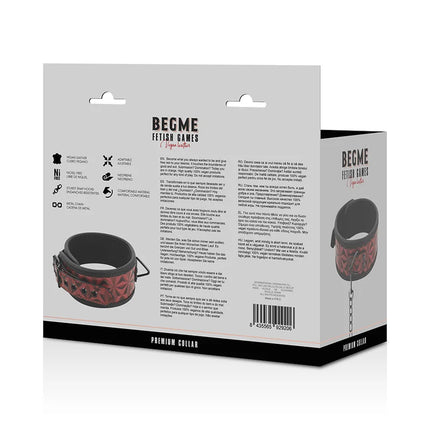 BEGME - RED EDITION PREMIUM VEGANES LEDERHALSBAND MIT NEOPRENFUTTER - Halskette
