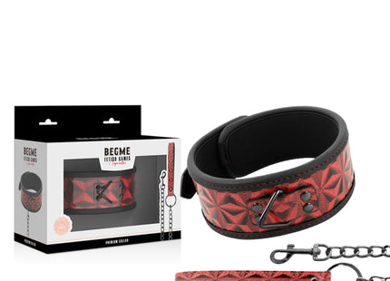BEGME - RED EDITION PREMIUM VEGANES LEDERHALSBAND MIT NEOPRENFUTTER - Halskette