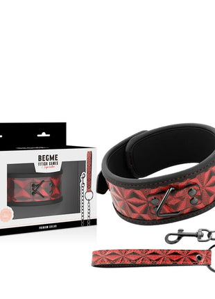 BEGME - RED EDITION PREMIUM VEGANES LEDERHALSBAND MIT NEOPRENFUTTER - Halskette