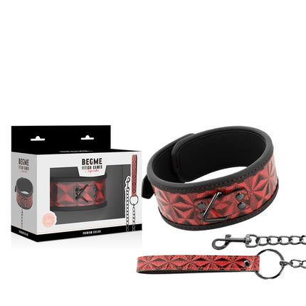 BEGME - RED EDITION PREMIUM VEGANES LEDERHALSBAND MIT NEOPRENFUTTER - Halskette