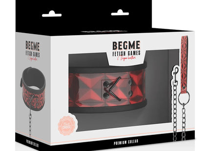 BEGME - RED EDITION PREMIUM VEGANES LEDERHALSBAND MIT NEOPRENFUTTER - Halskette