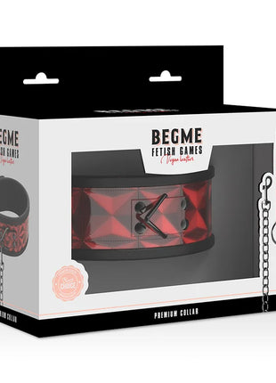 BEGME - RED EDITION PREMIUM VEGANES LEDERHALSBAND MIT NEOPRENFUTTER - Halskette