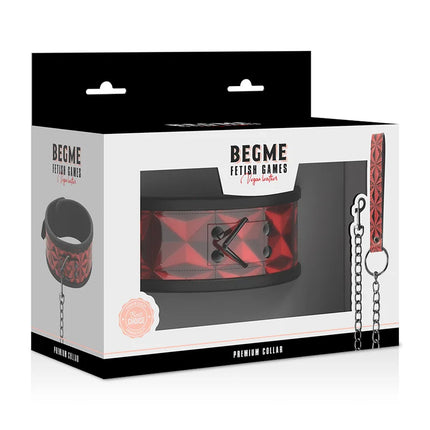 BEGME - RED EDITION PREMIUM VEGANES LEDERHALSBAND MIT NEOPRENFUTTER - Halskette