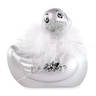 Silver glitter bad mit weißen federn und schwarzen dekorativen wirbeln big tease toys i rub my my duckie 2.0 paris silber